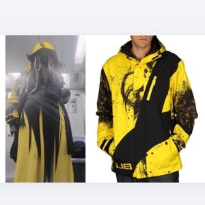 LIB TECH Mens L Recycled Snowboarding/Ski Jacket Storm Factory 10Kat Yellow